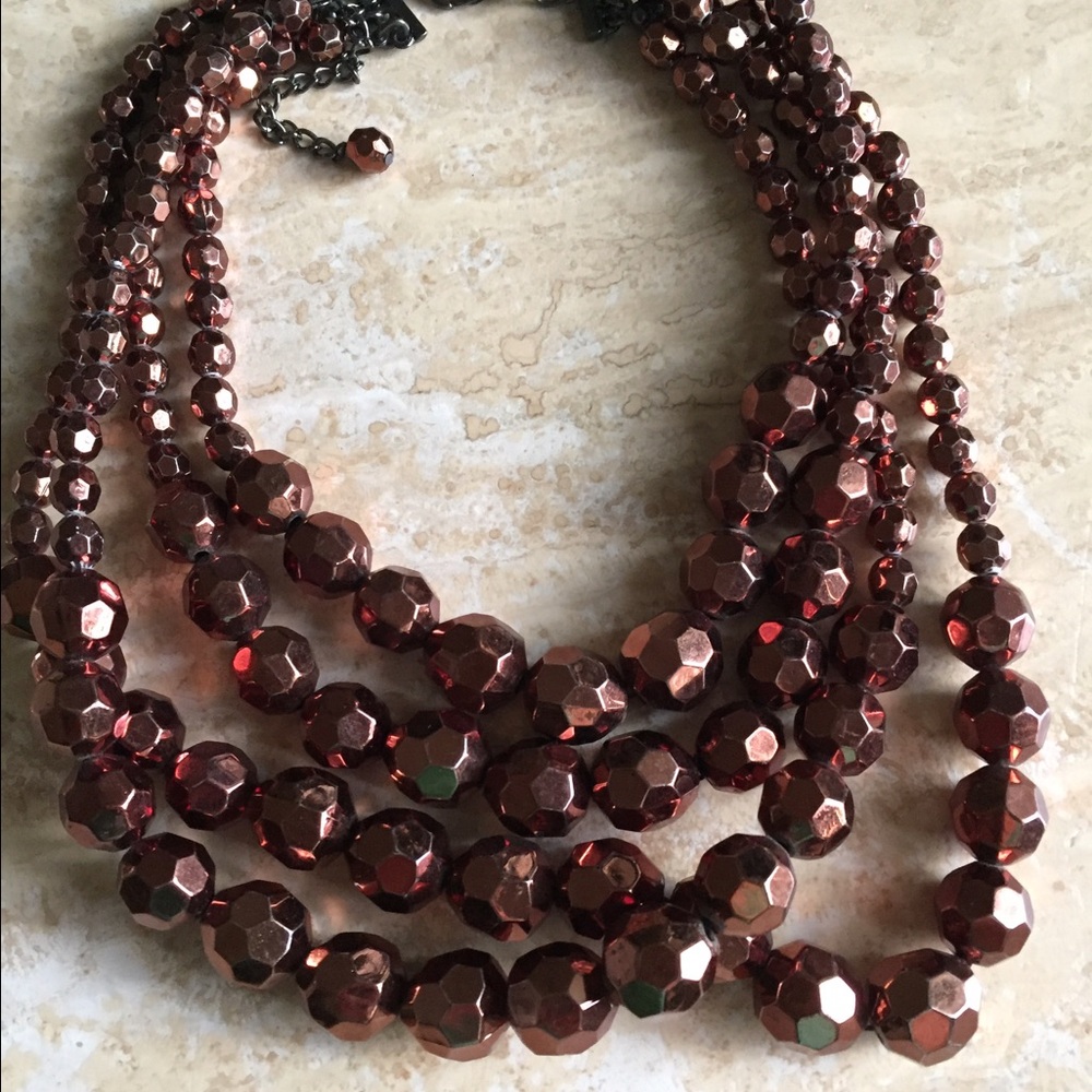 Necklace bracelet large beads bronze